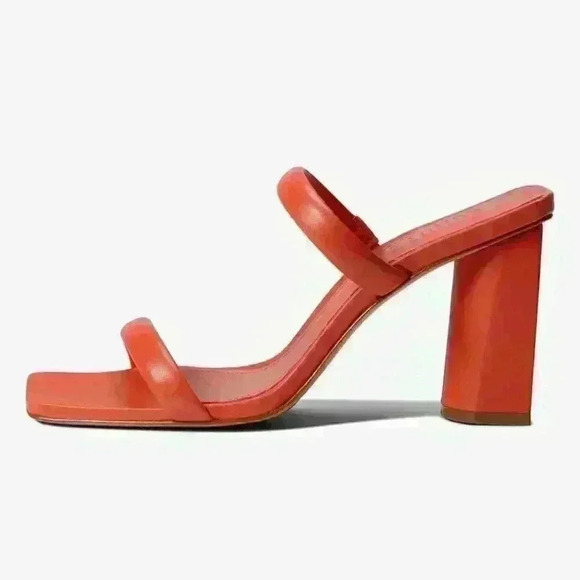 NWT SCHUTZ Ully Nappa Leather Double Straps Heeled Sandal - Picture 9 of 16